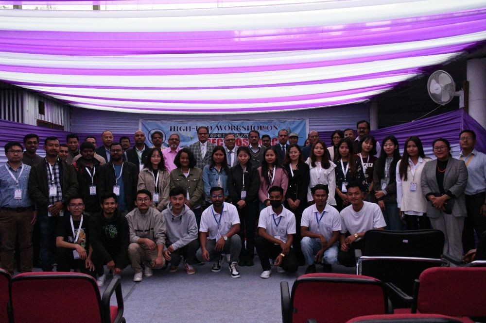 Student participants with resource persons, dignitaries during the inaugural session of the six-day workshop on the topic 'Exposure to a Galaxy of Spectroscopic Techniques' at Nagaland University on March 20. (Photo Courtesy: PRO NU)